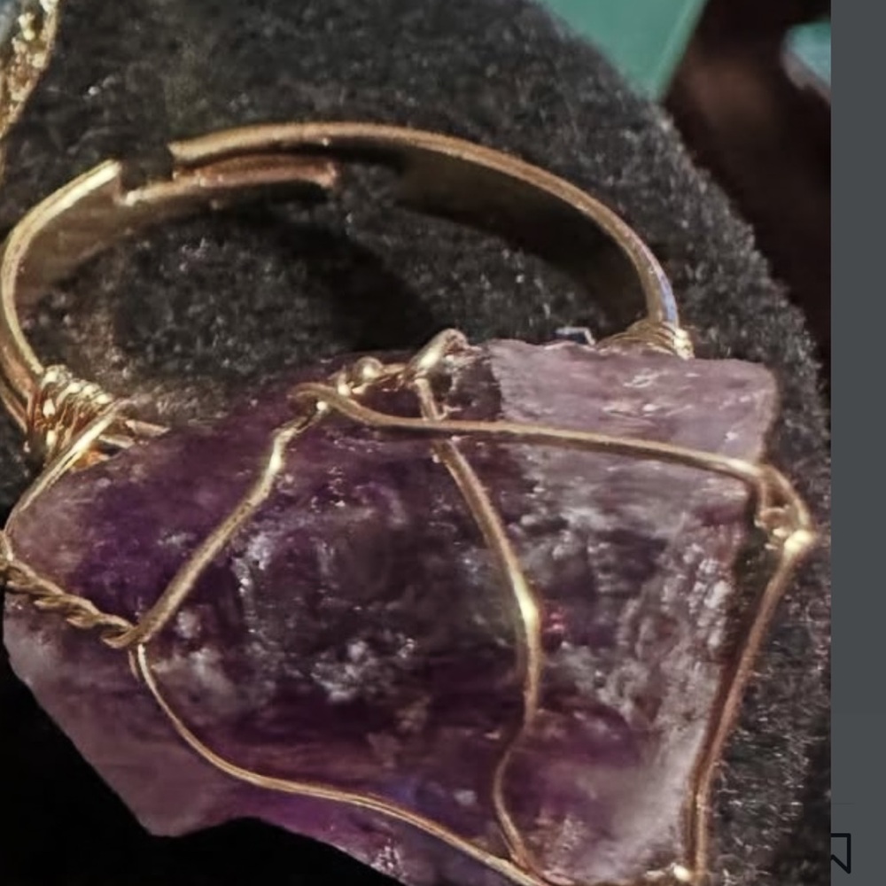 Purple Stone Wire Wrapped Ring